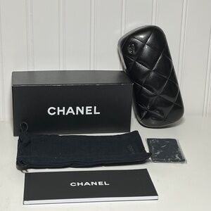 Reg. Chanel Sunglasses Eyeglass Quilted Tufted Case, Storage bag, box, cloth LN